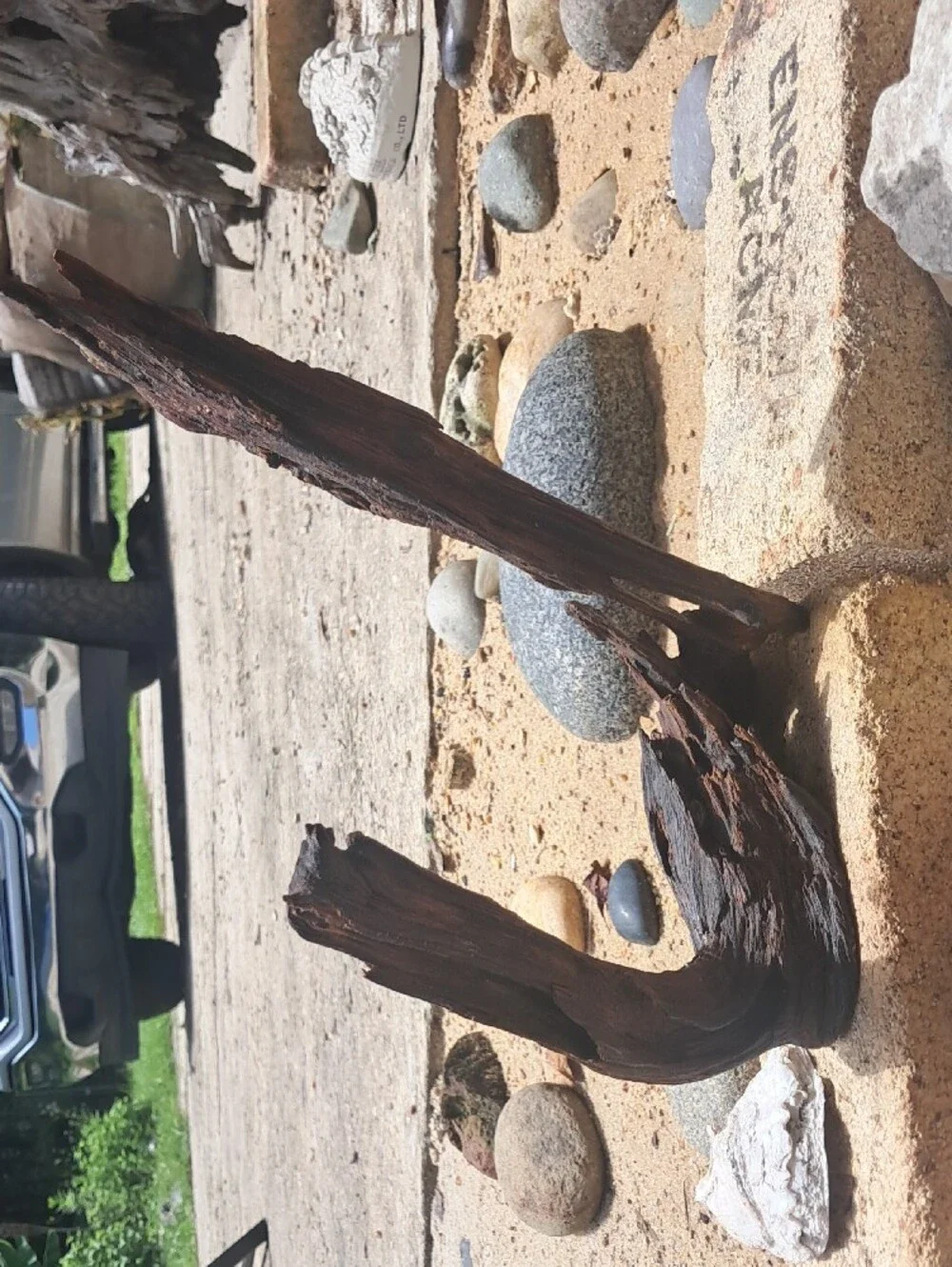 Rustic Oiled Driftwood Accent Sculpture for Home Decor